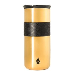 Elemental gold Artisan Tumbler Travel Mug ceramic lid Triple Wall Insulated 16oz
